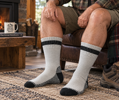 Diabetic Thermal Heavyweight Crew Sock With Wool - lifestyle image - made in The USA Wigwam Socks