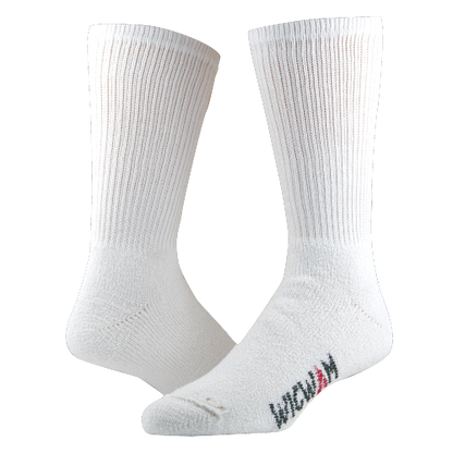 King Cotton Crew Heavyweight Cotton Sock - White full product perspective - made in The USA Wigwam Socks