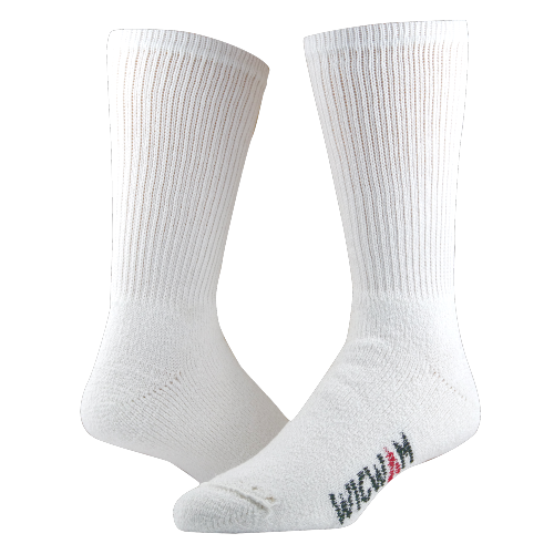 King Cotton Crew Heavyweight Cotton Sock - White full product perspective