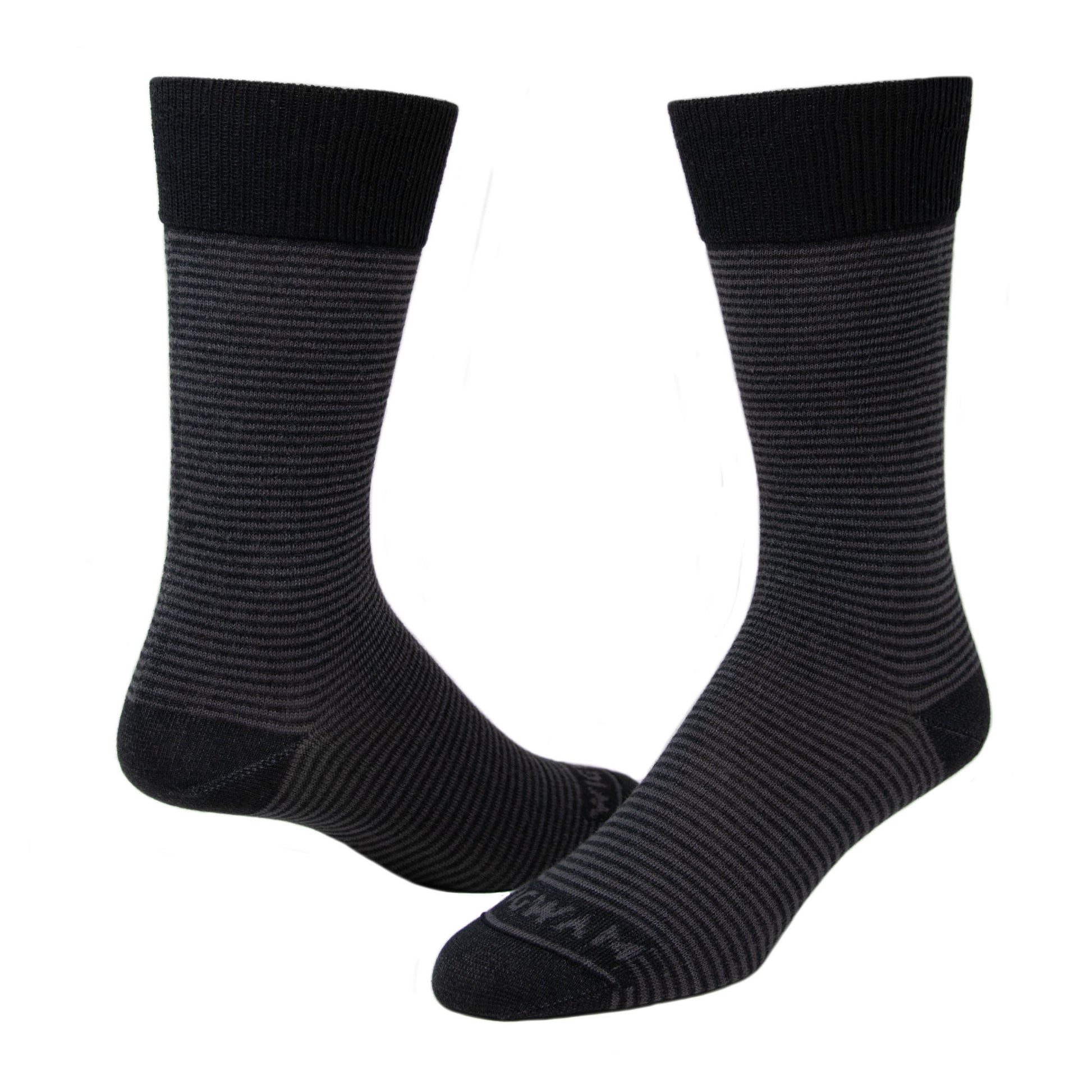 Easy Fit II Ultralightweight Diabetic Sock - Black full - made in The USA Wigwam Socks