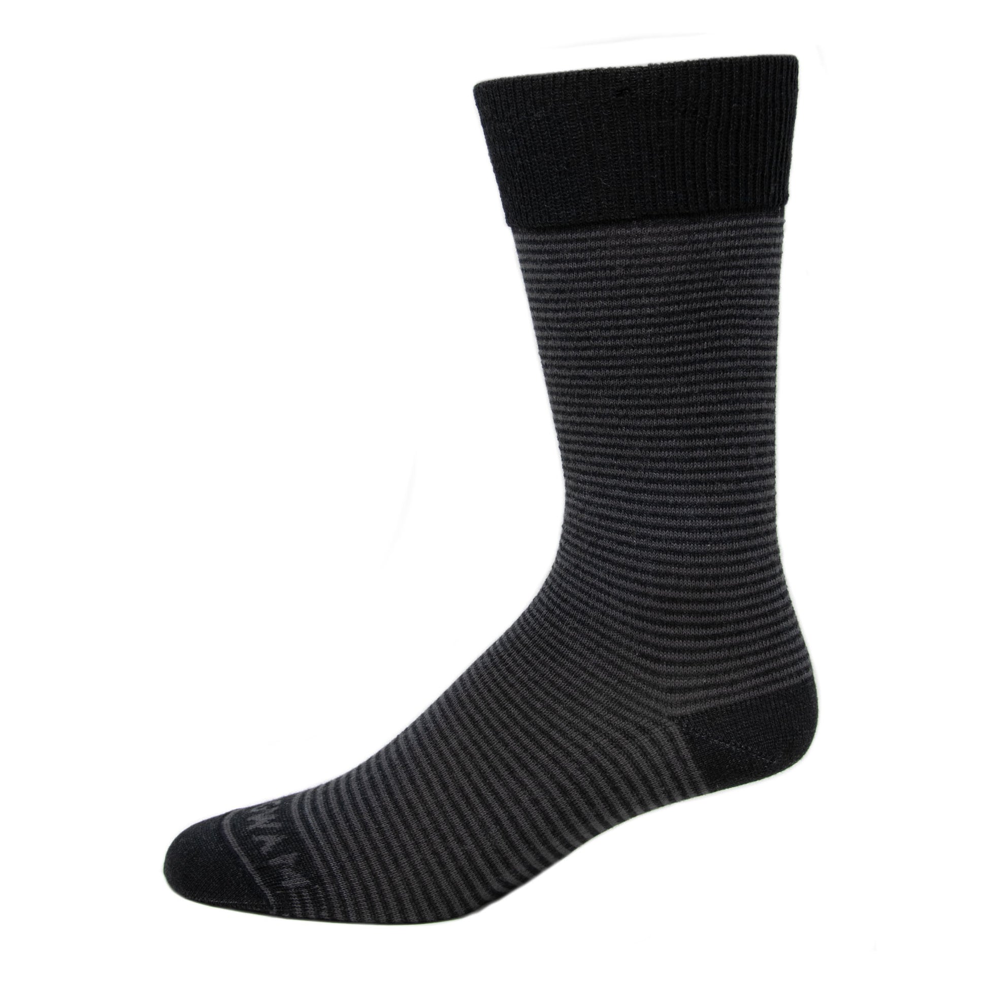 Easy Fit II Ultralightweight Diabetic Sock - Black side - made in The USA Wigwam Socks