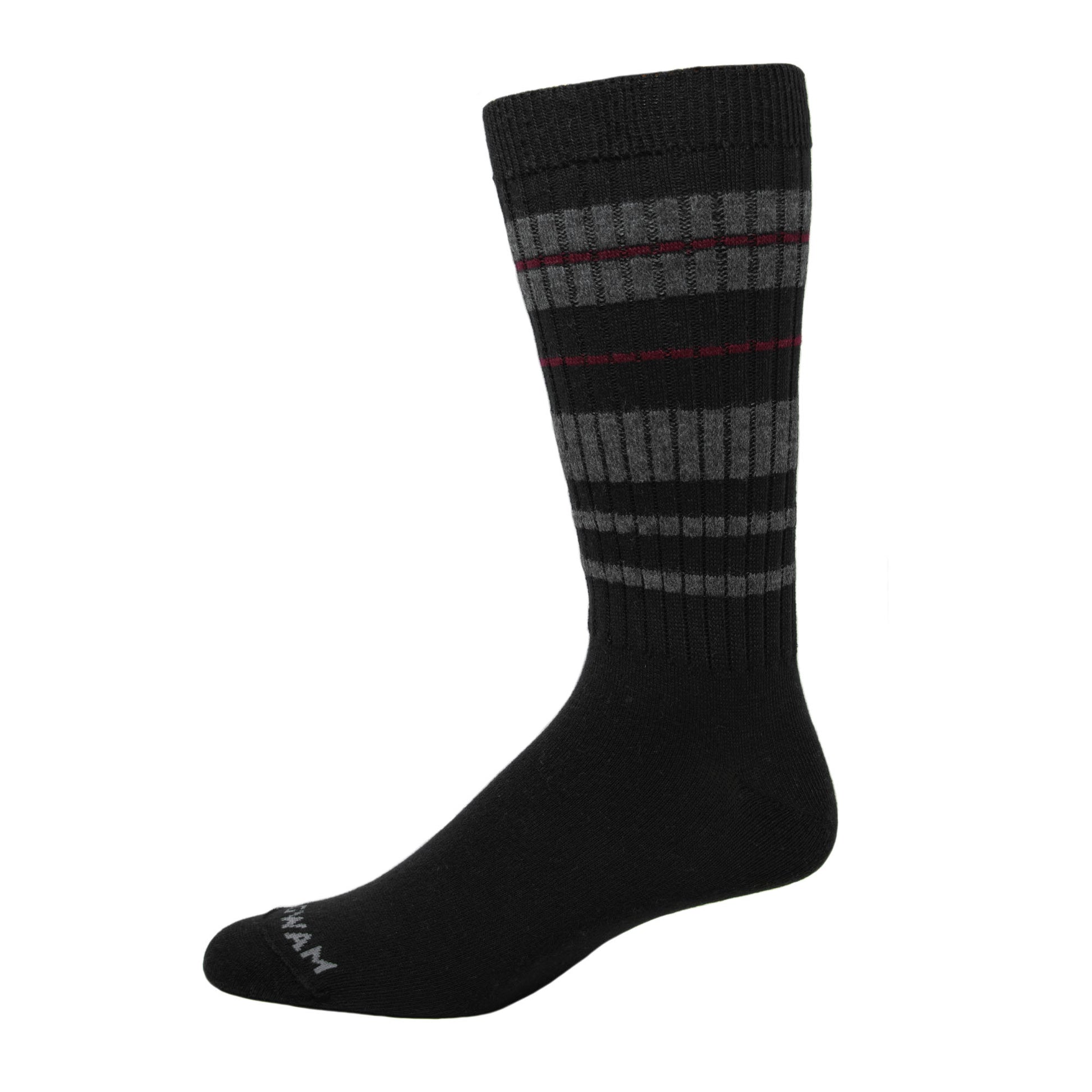 Easy Fit Ultralight Crew Sock - Black side - made in The USA Wigwam Socks