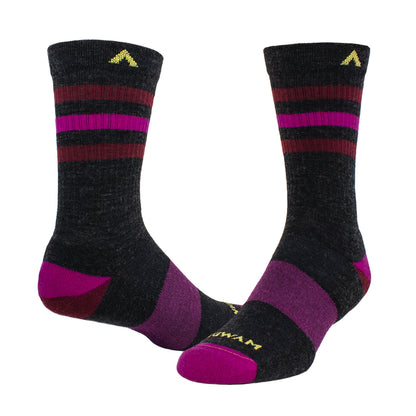 Super Stripe Lightweight Mid-Crew Sock - Oxford full product perspective - made in The USA Wigwam Socks