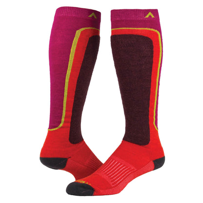 Snow Shield Over-The-Calf Sock - Pink full product perspective - made in The USA Wigwam Socks
