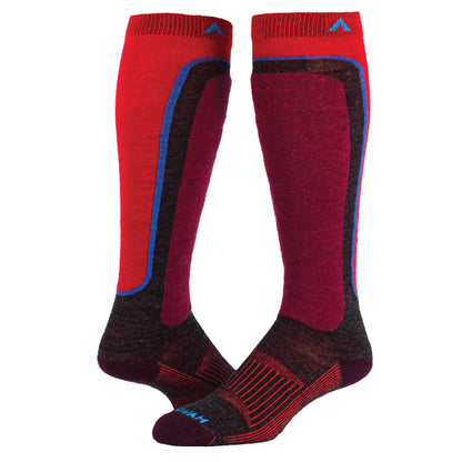 Snow Shield Over-The-Calf Sock - Red full product perspective - made in The USA Wigwam Socks