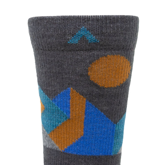 Ridge Mid-Crew Lightweight Sock - Smoke cuff