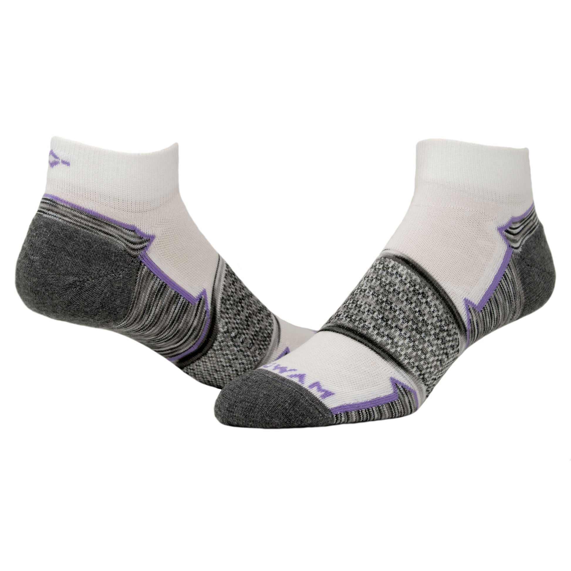 Phantom Quarter Lightweight Sock - White full product - made in The USA Wigwam Socks