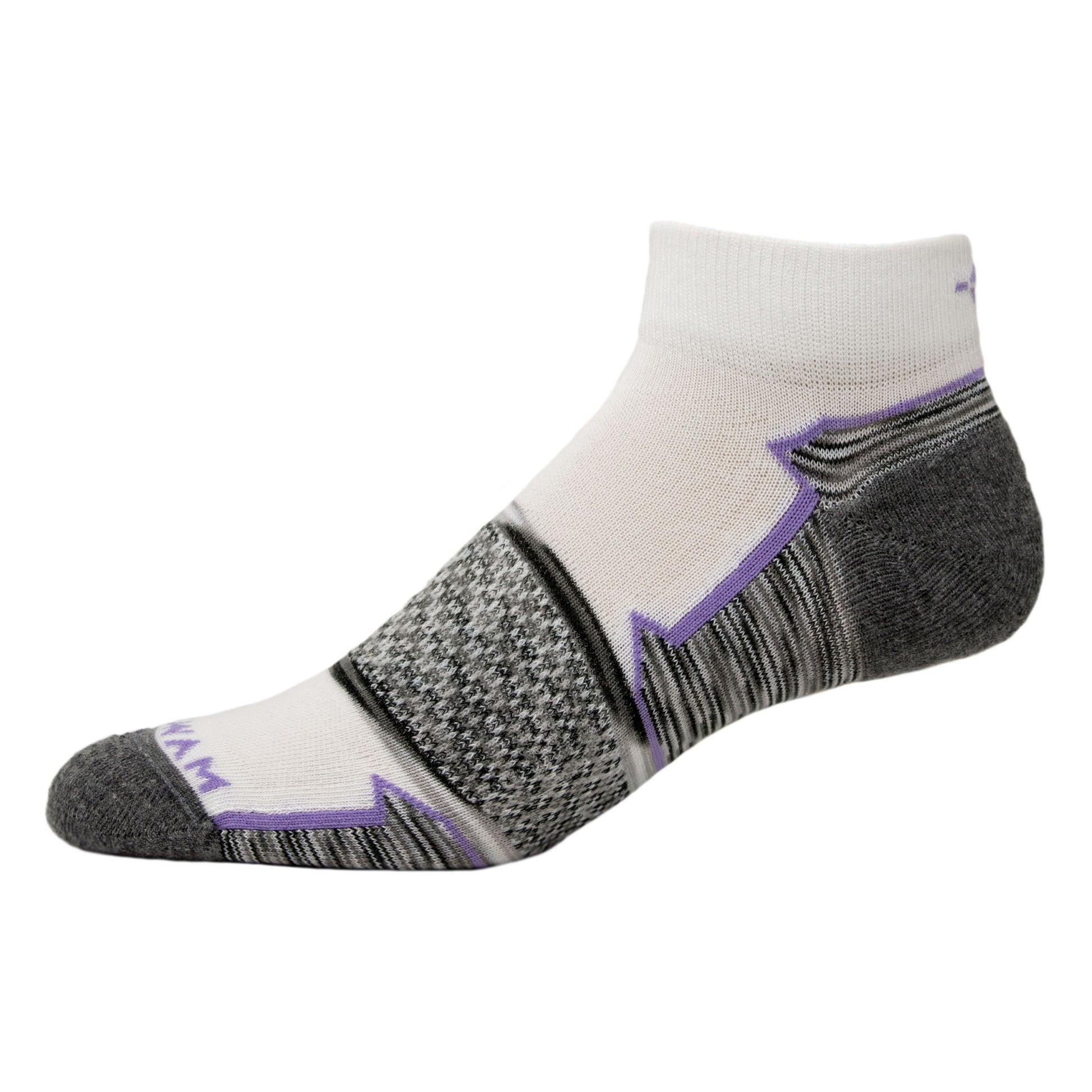 Phantom Quarter Lightweight Sock - White right side - made in The USA Wigwam Socks
