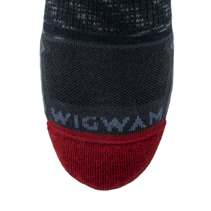 Phantom Quarter Lightweight Sock - Charcoal toe - made in The USA Wigwam Socks