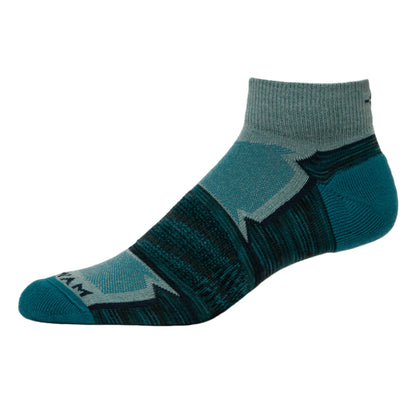 Phantom Quarter Lightweight Sock - Mineral blue right side view - made in The USA Wigwam Socks