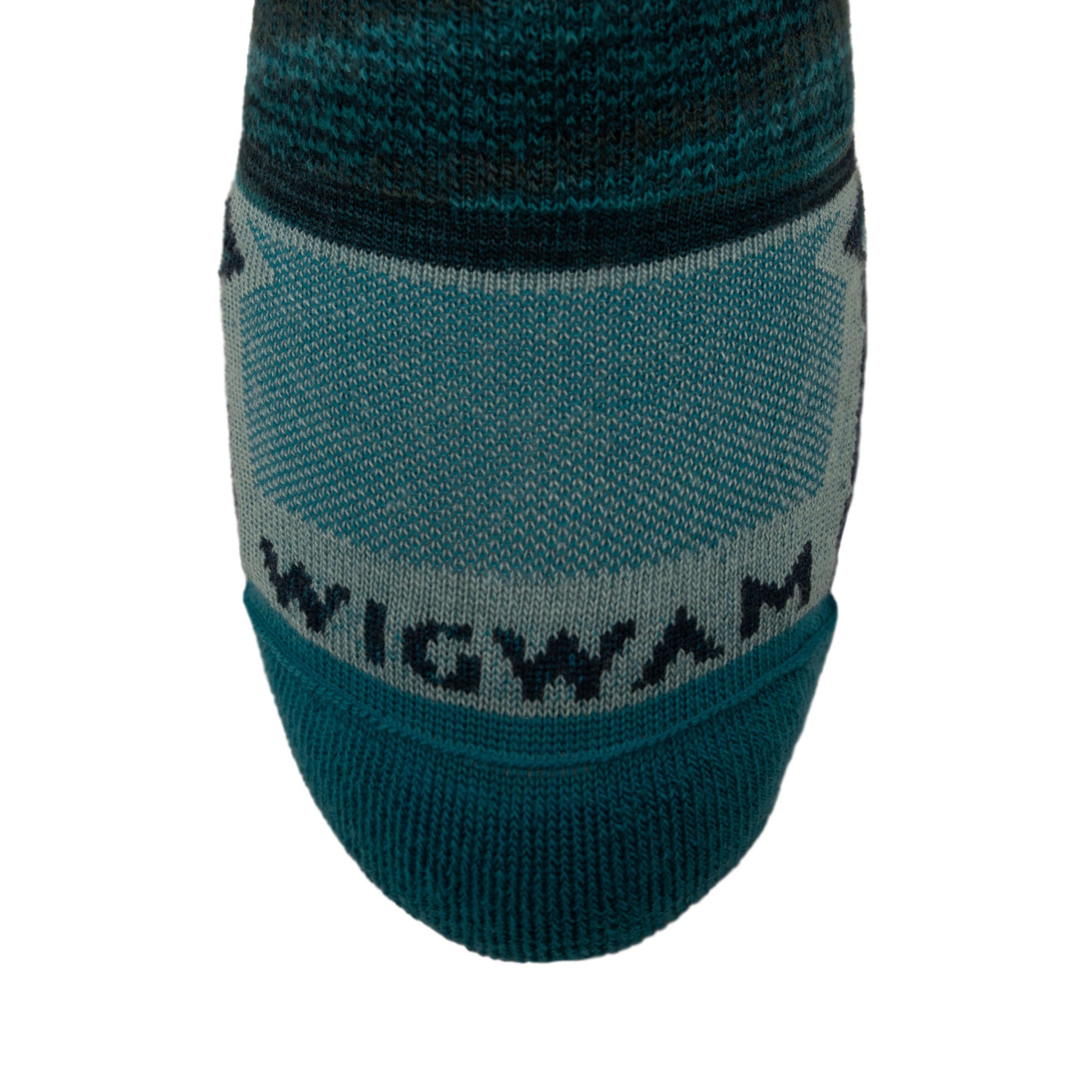 Phantom Quarter Lightweight Sock - Mineral blue toe - made in The USA Wigwam Socks