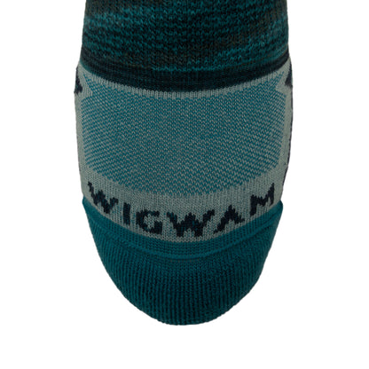 Phantom Quarter Lightweight Sock - Mineral blue toe - made in The USA Wigwam Socks