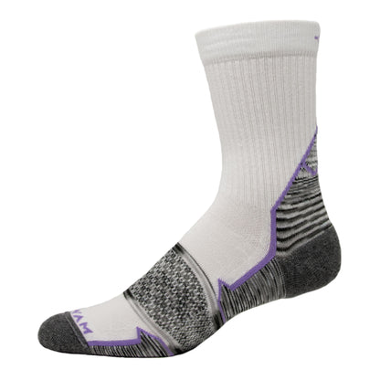 Phantom Mid-Crew Lightweight Sock - White side view - made in The USA Wigwam Socks