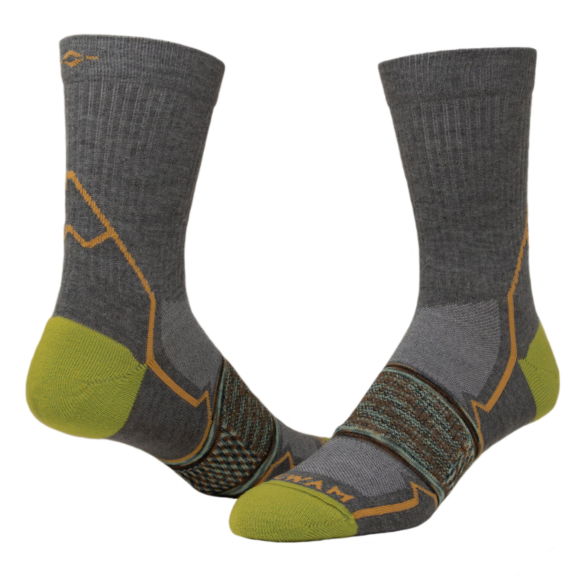 Phantom Mid-Crew Lightweight Sock - Pewter full product - made in The USA Wigwam Socks