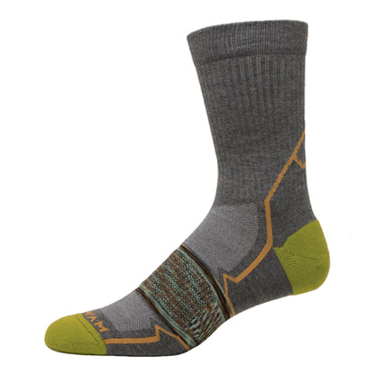 Phantom Mid-Crew Lightweight Sock - Pewter right side - made in The USA Wigwam Socks