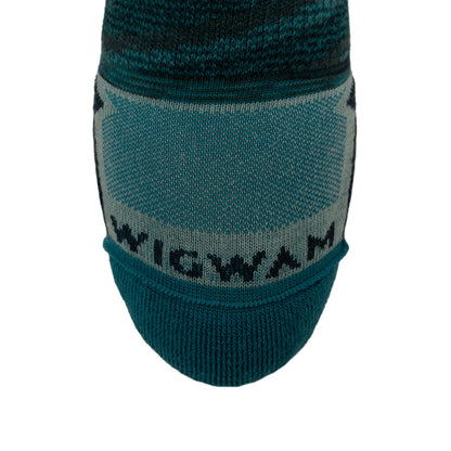Phantom Mid-Crew Lightweight Sock - Mineral blue toe - made in The USA Wigwam Socks