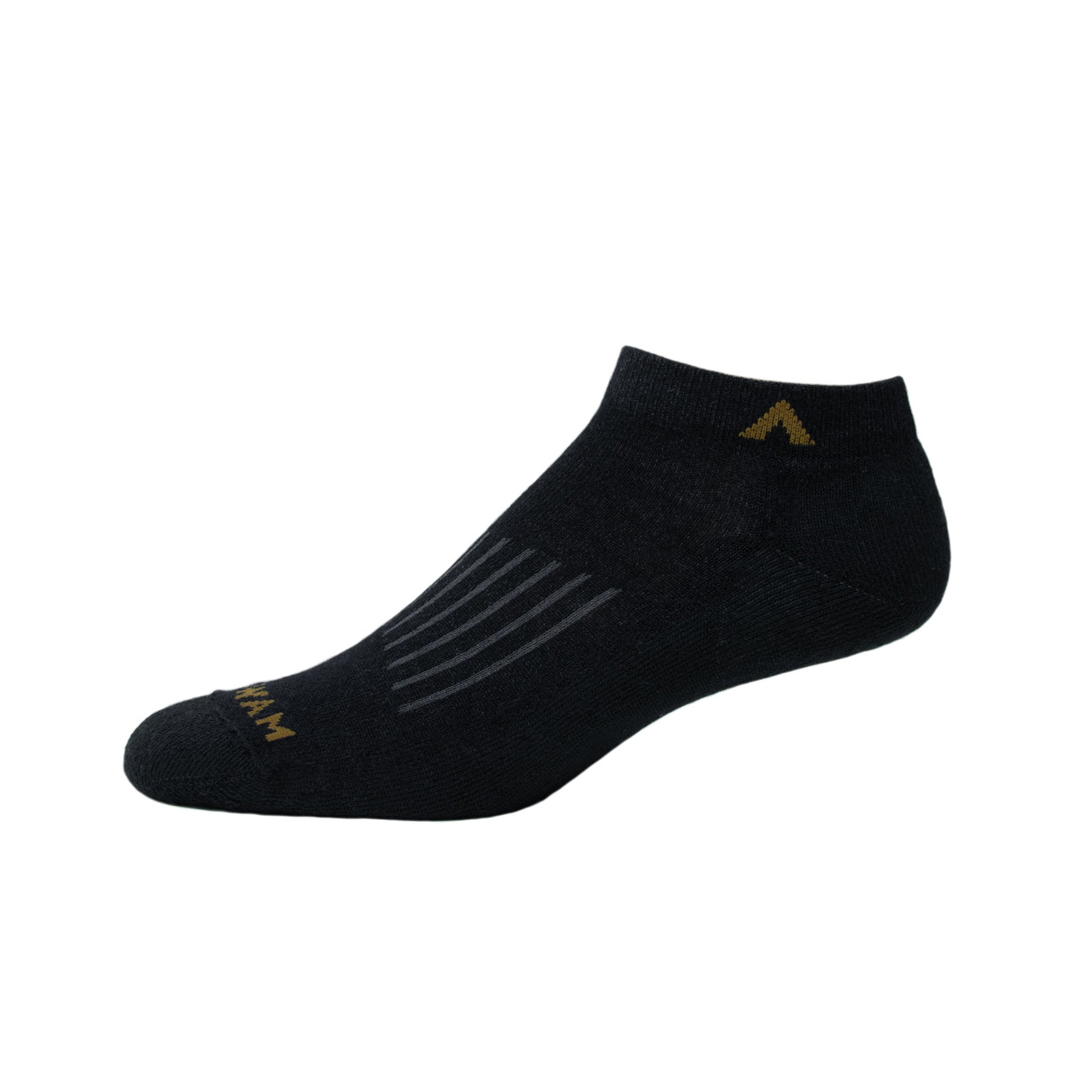 Alpaca Ridge Low Lightweight Sock - Black side - made in The USA Wigwam Socks