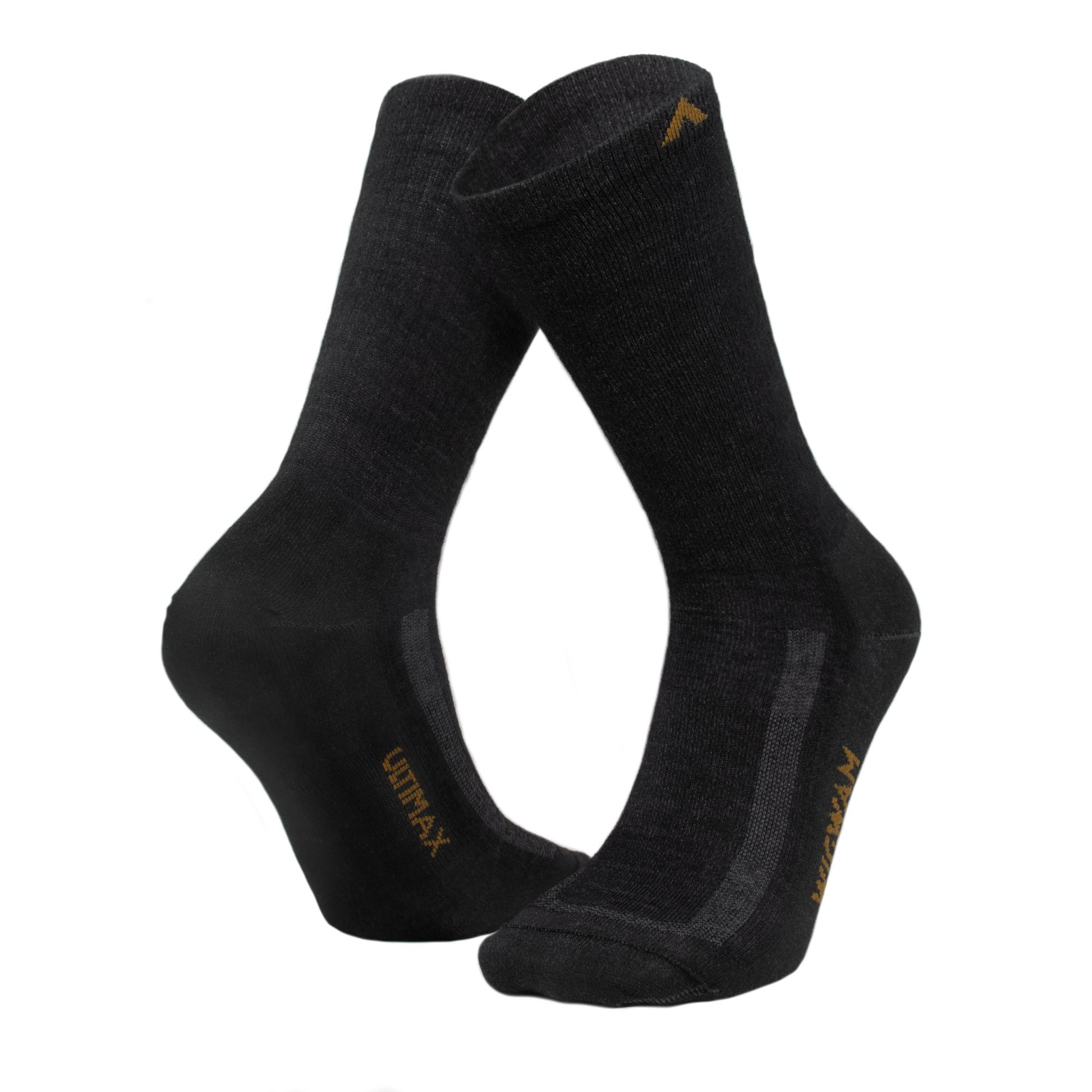 Alpaca Air Ultralightweight Crew Sock - Black full - made in The USA Wigwam Socks