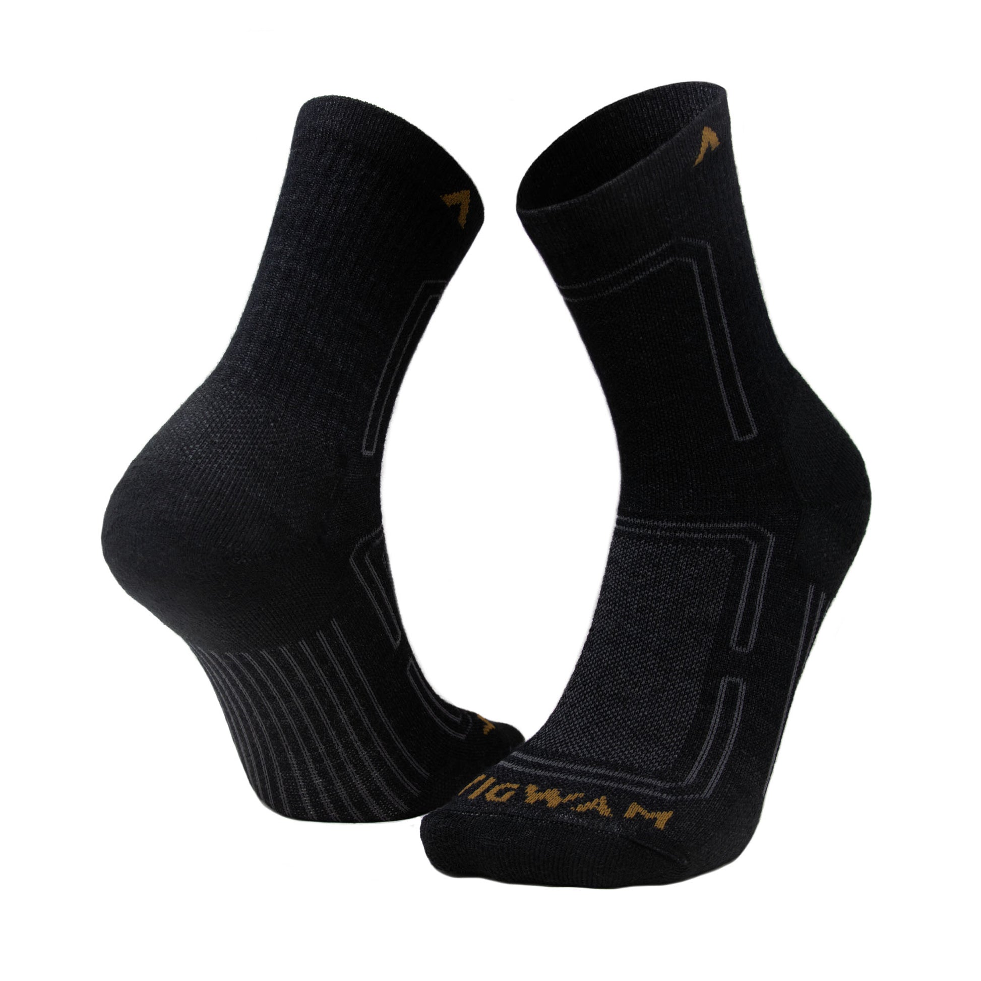 Alpaca Ultra Mid Crew Lightweight Sock - Black full - made in The USA Wigwam Socks