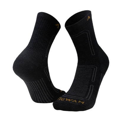 Alpaca Ultra Mid Crew Lightweight Sock - Black full - made in The USA Wigwam Socks