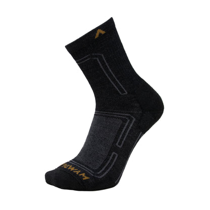Alpaca Ultra Mid Crew Lightweight Sock - Black side - made in The USA Wigwam Socks