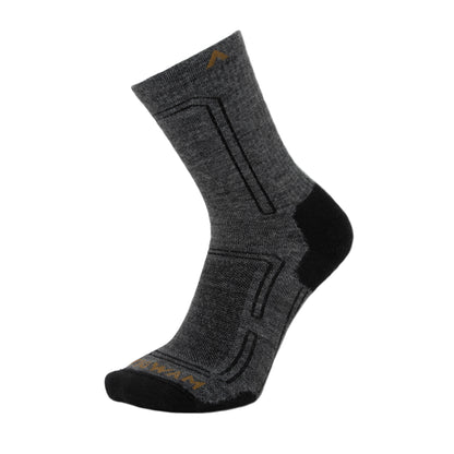 Alpaca Ultra Mid Crew Lightweight Sock - Charcoal side - made in The USA Wigwam Socks