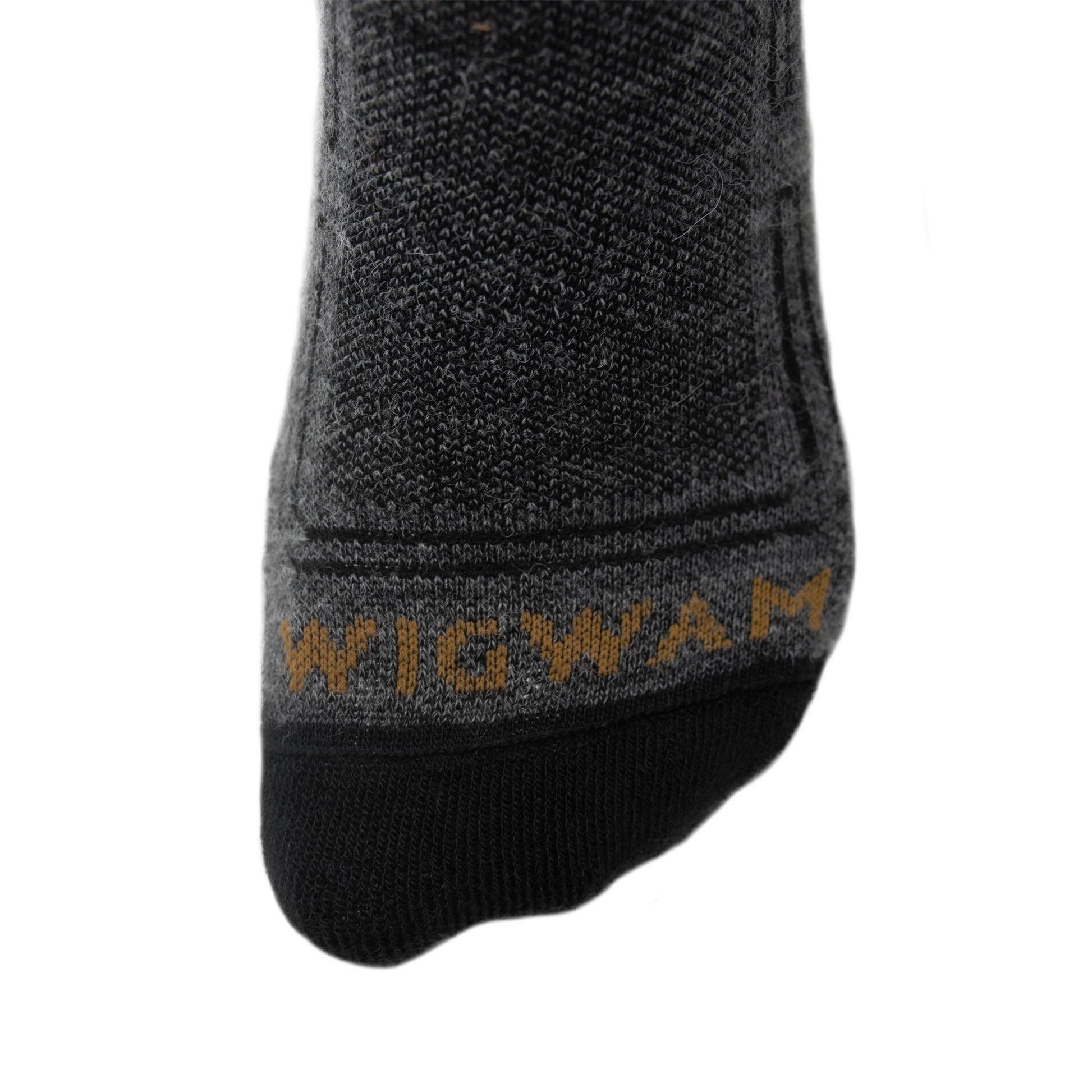 Alpaca Ultra Mid Crew Lightweight Sock - Charcoal toe - made in The USA Wigwam Socks