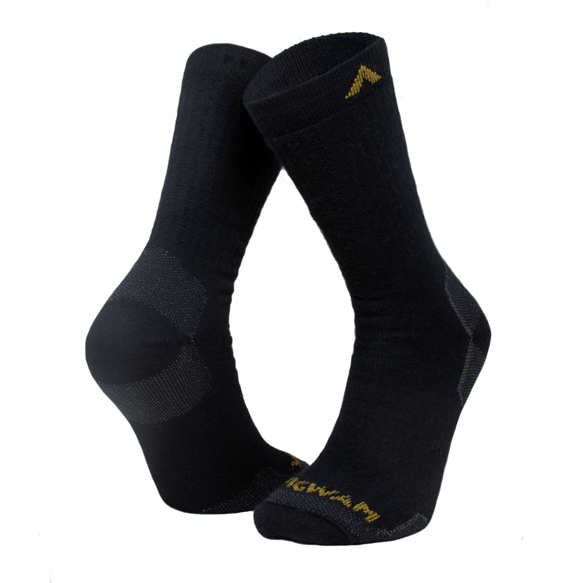 Alpaca Boot Midweight Sock - Black full - made in The USA Wigwam Socks