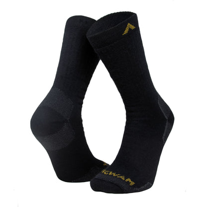 Alpaca Boot Midweight Sock - Black full - made in The USA Wigwam Socks