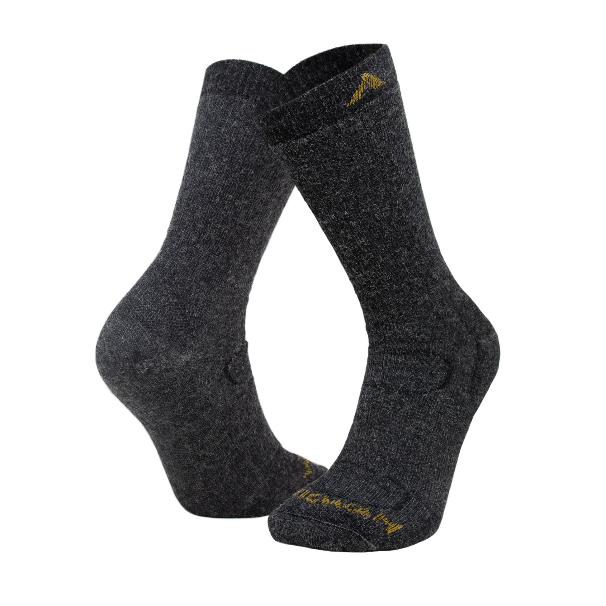 Alpaca Boot Midweight Sock - Charcoal full - made in The USA Wigwam Socks