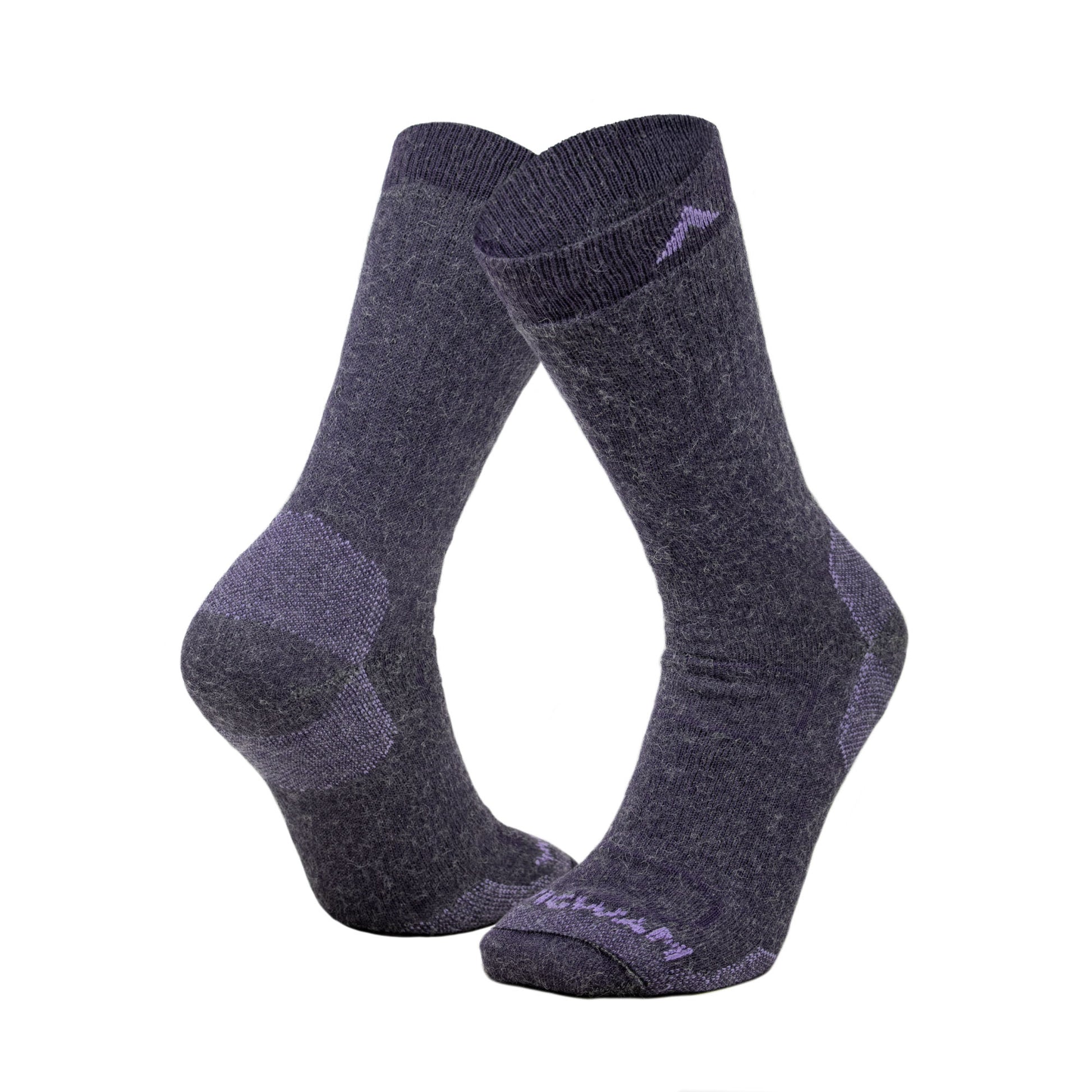 Alpaca Boot Midweight Sock - Purple velvet full - made in The USA Wigwam Socks