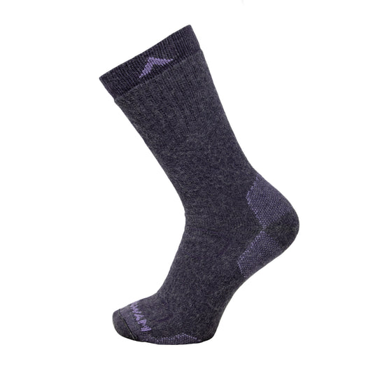Alpaca Boot Midweight Sock - Purple velvet side