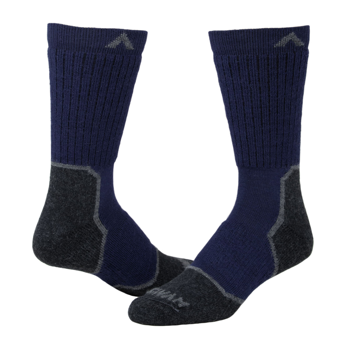 Wool Midweight Outdoor Crew - Navy full product - made in The USA Wigwam Socks