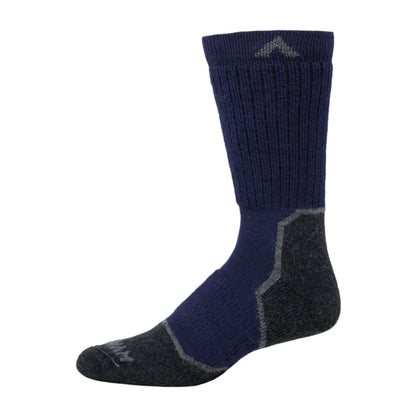 Wool Midweight Outdoor Crew - Navy Side - made in The USA Wigwam Socks