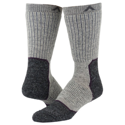 Merino Lite Hiker Midweight Crew Sock - Grey Heather full product perspective - made in The USA Wigwam Socks