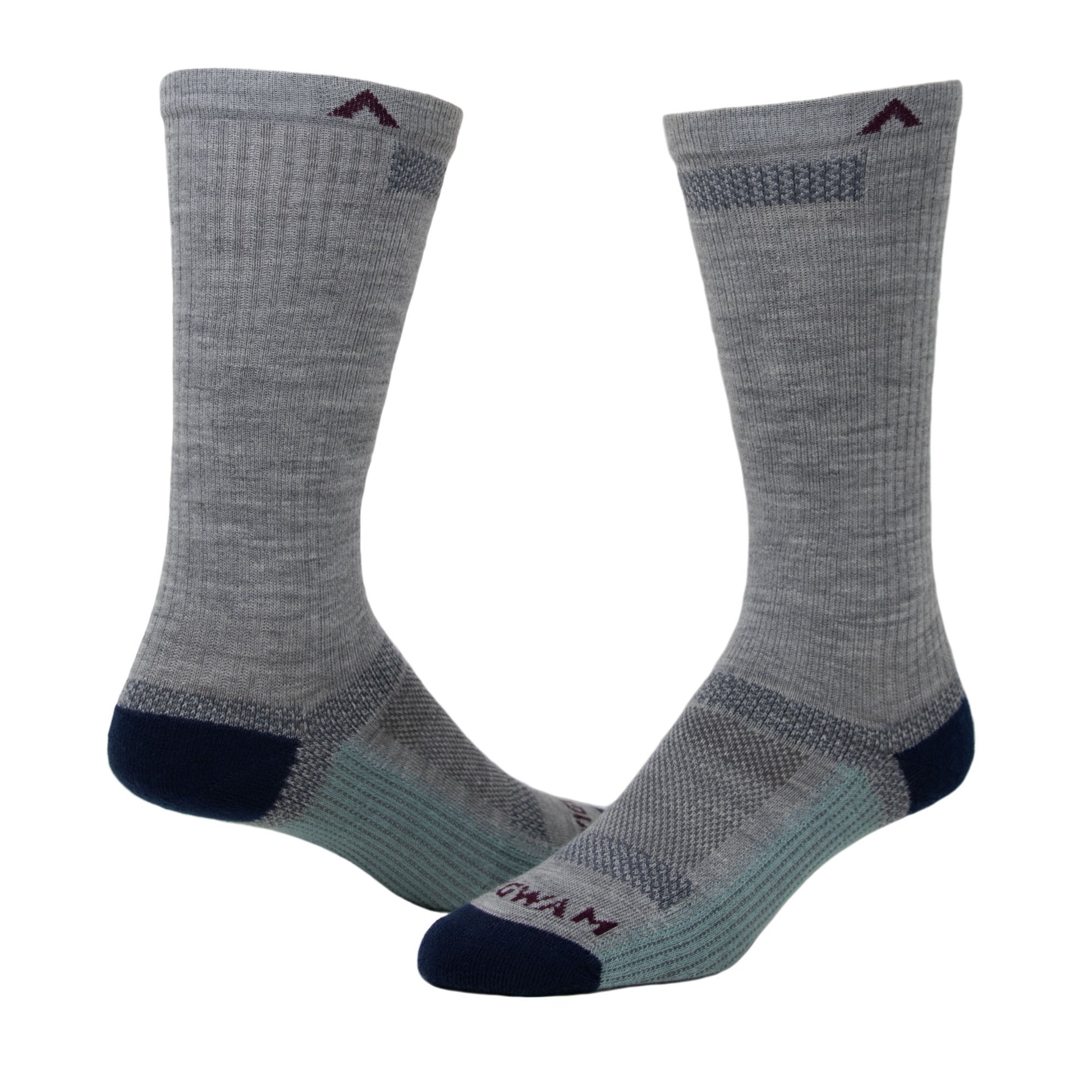 Merino Ultra Cool-Lite Lightweight Crew Sock - Pewter full product - made in The USA Wigwam Socks