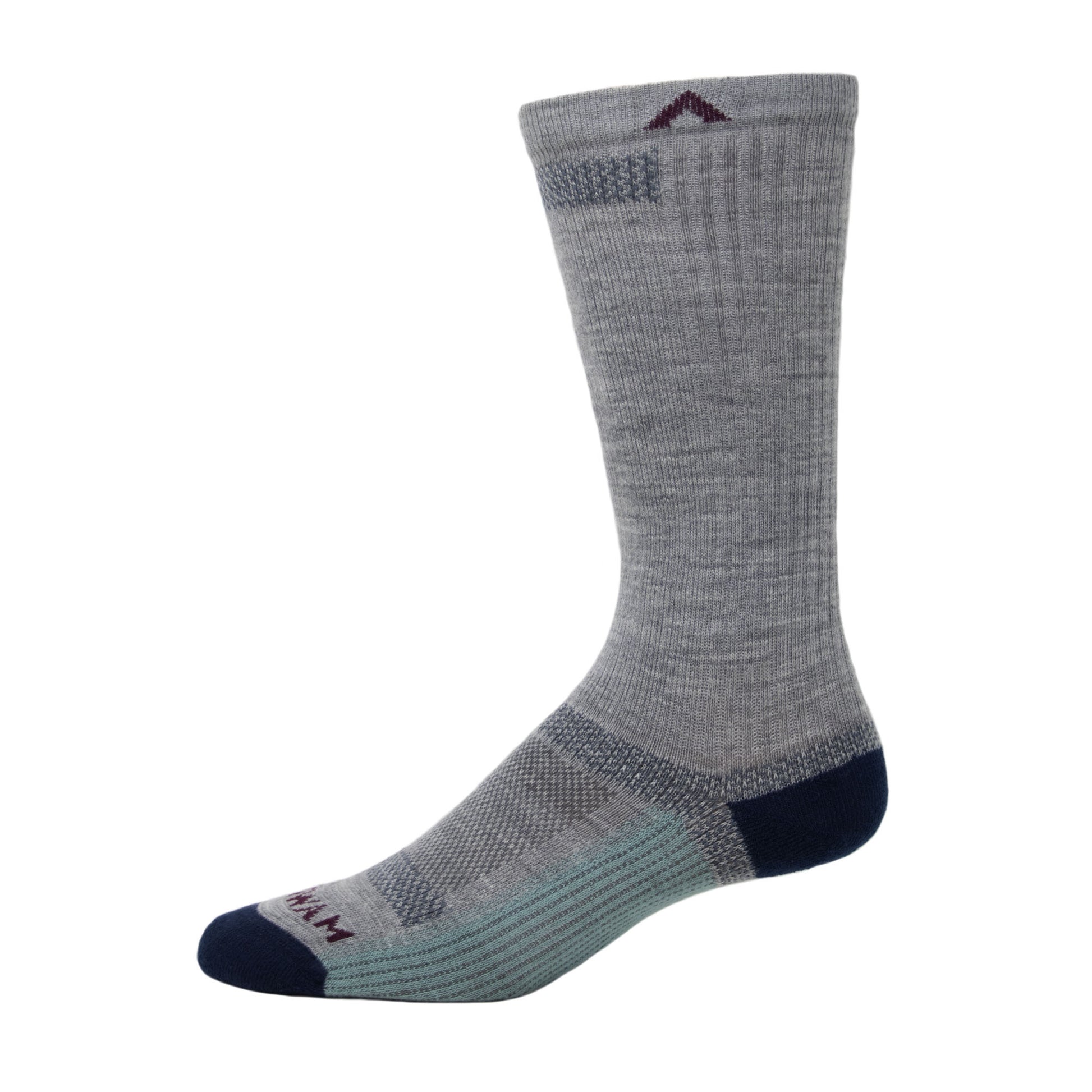 Merino Ultra Cool-Lite Lightweight Crew Sock - Pewter side - made in The USA Wigwam Socks