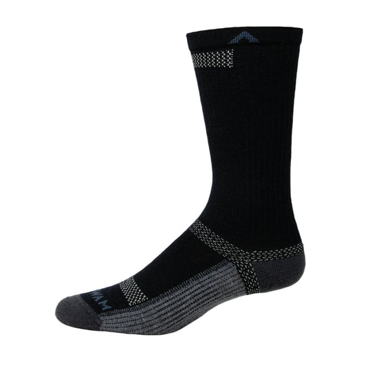 Merino Ultra Cool-Lite Lightweight Crew Sock - Black II Side