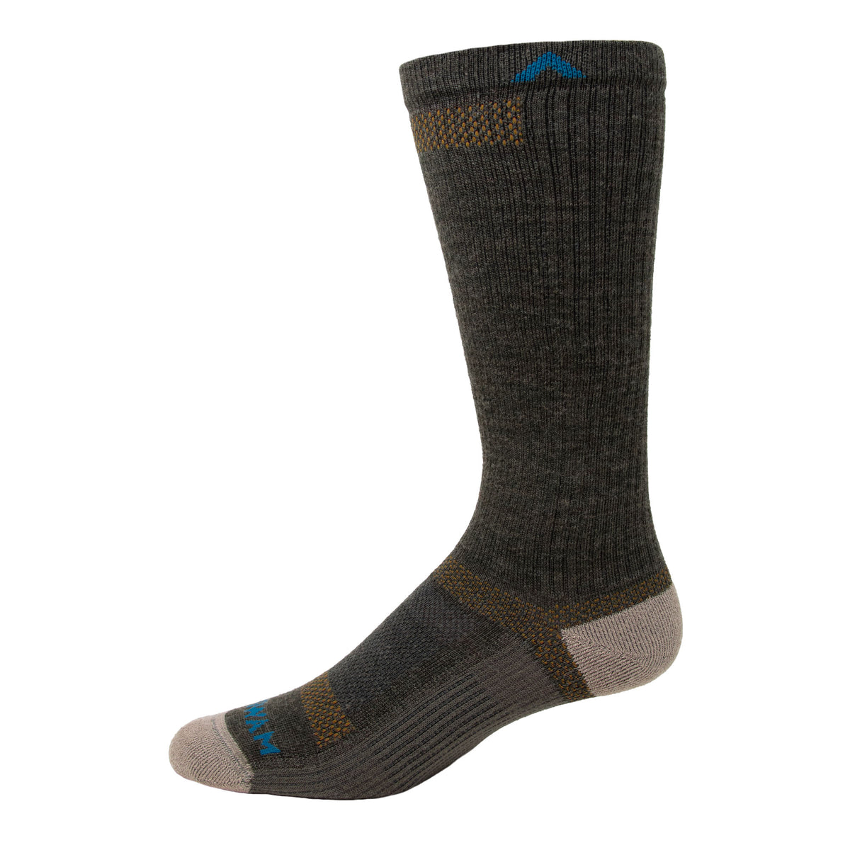 Merino Ultra Cool-Lite Lightweight Crew Sock - Olive green heather side - made in The USA Wigwam Socks