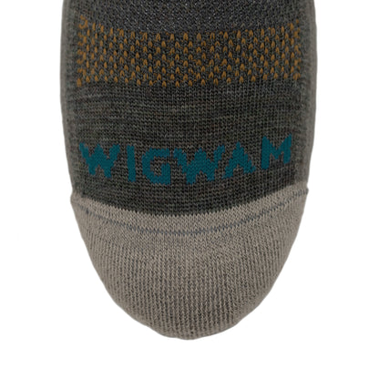 Merino Ultra Cool-Lite Low Ultra-lightweight Sock - Olive green toe - made in The USA Wigwam Socks