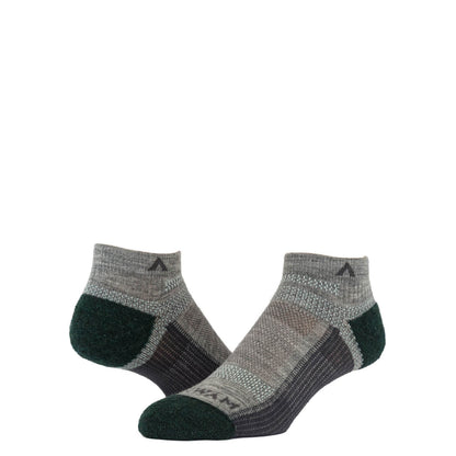 Merino Ultra Cool-Lite Low Sock - Grey full product perspective - made in The USA Wigwam Socks