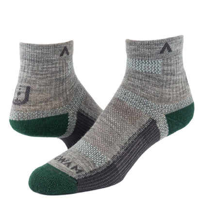 Merino Ultra Cool-Lite Quarter Sock - Grey full product perspective - made in The USA Wigwam Socks