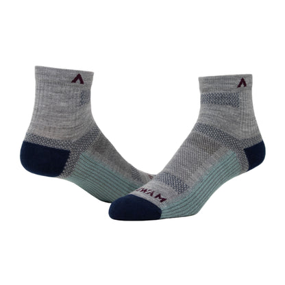 Merino Ultra Cool-Lite Ultra-lightweight Quarter Sock - Pewter full product - made in The USA Wigwam Socks