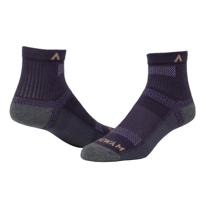 Merino Ultra Cool-Lite Ultra-lightweight Quarter Sock - Purple velvet full product - made in The USA Wigwam Socks