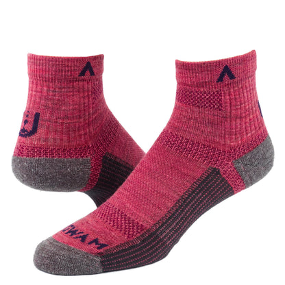 Merino Ultra Cool-Lite Quarter Sock - Mauvewood full product perspective - made in The USA Wigwam Socks