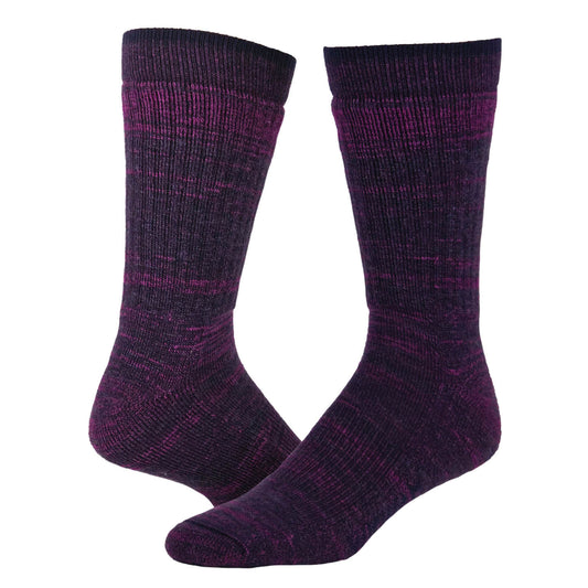 Merino Fjord Midweight Crew Merino Wool Sock - Pink purple full product perspective