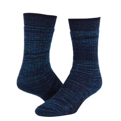 Merino Fjord Midweight Crew Merino Wool Sock - Navy full product perspective - made in The USA Wigwam Socks