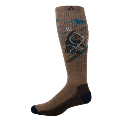 Ullr Lightweight OTC Lightweight Sock - brown side - made in The USA Wigwam Socks