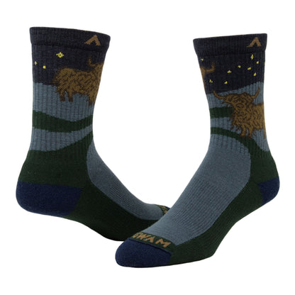 Highland Mid-Crew Lightweight Sock - Navy ll full prdoduct - made in The USA Wigwam Socks