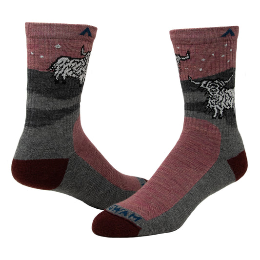 Highland Mid-Crew Lightweight Sock - Mauvewood heather full product